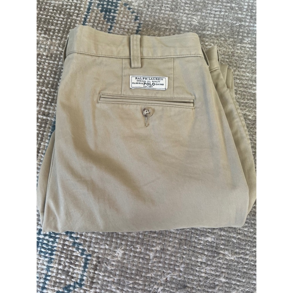 Polo Ralph Lauren Classic Polo Chino Mens 36x32 Tan Khaki Straight Leg Pants
